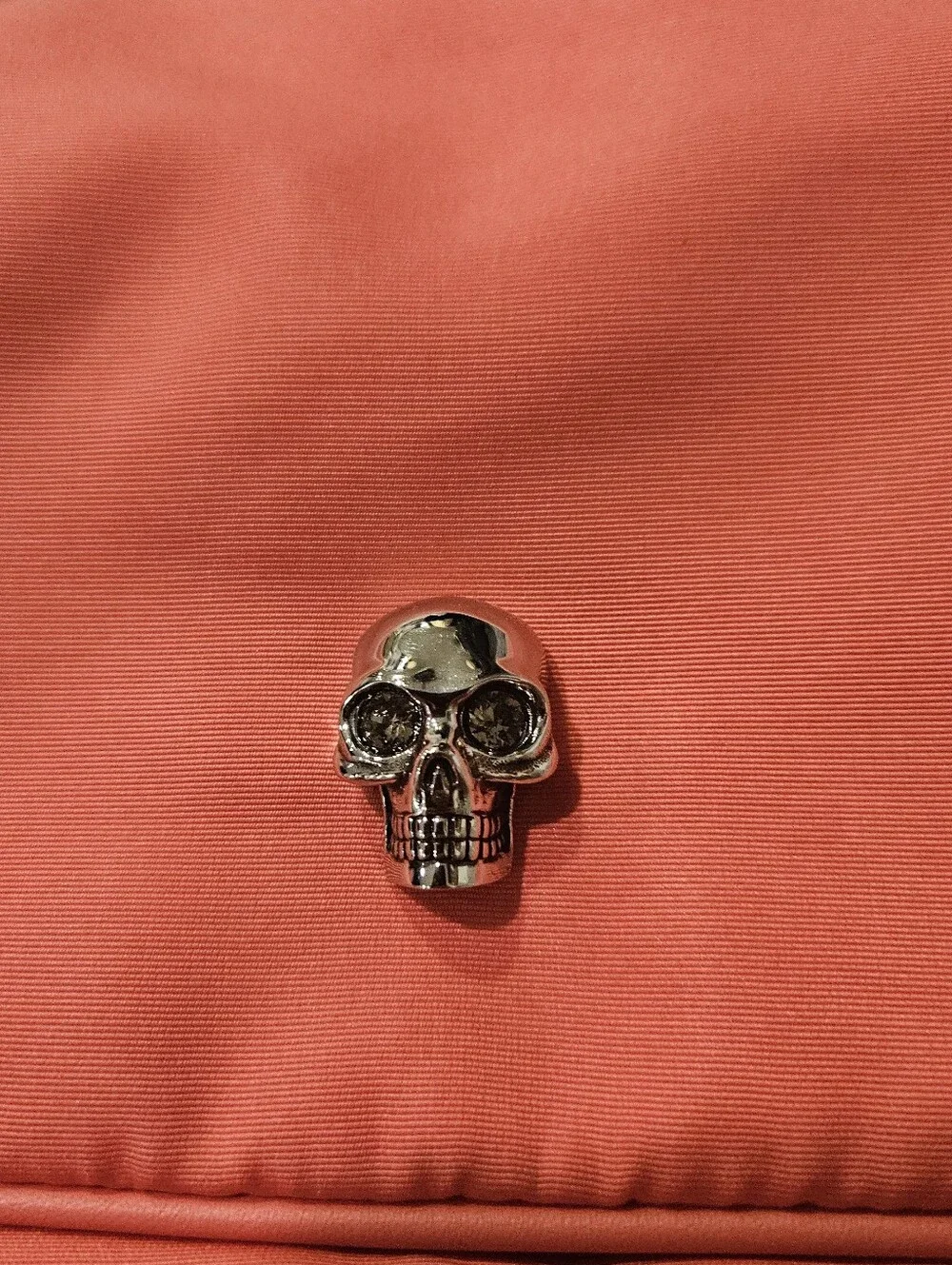 Alexander McQueen Coral Pink Crossbody with Silver Skull Detail